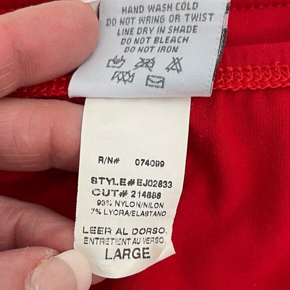 Vintage Jag Bikini Bottoms Retro Mod Swim Poolside Beach Red White Belt Large - Picture 8 of 8